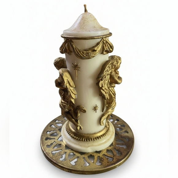 Ornate Gold and Cream Angel Candle And Bass Holder - Picture 6 of 6
